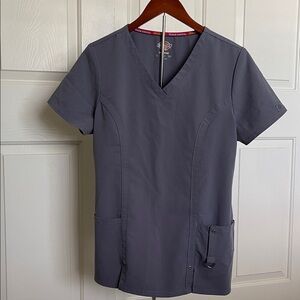 Dickies Women's Dark Blue V-Neck Scrub Top